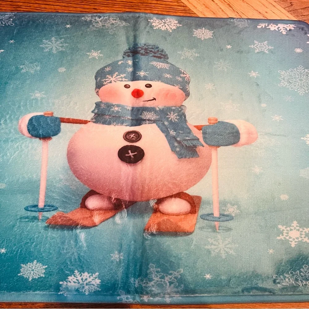 Ski Snow Man Foam Floor mat 22.5”x 16” Rectangular New